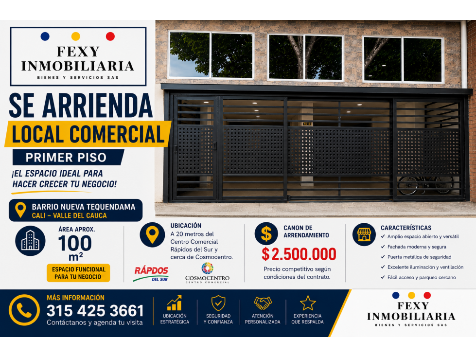 SE ALQUILA LOCAL COMERCIAL NUEVA TEQUENDAMA