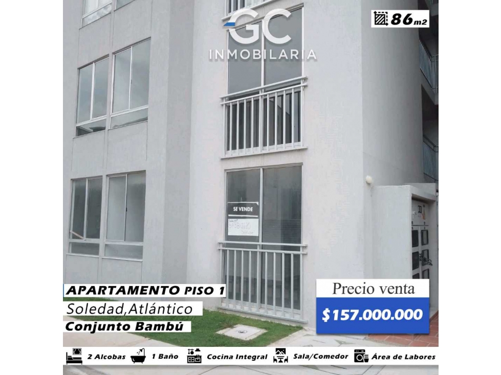 Se vende apartamento conjunto Bambú - Soledad
