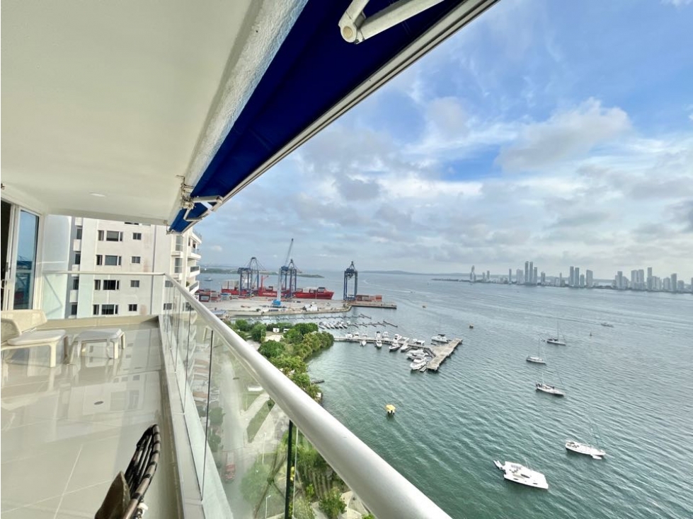 SE ARRIENDA APARTAMENTO AMOBLADO EN MANGA, SOBRE LA BAHIA