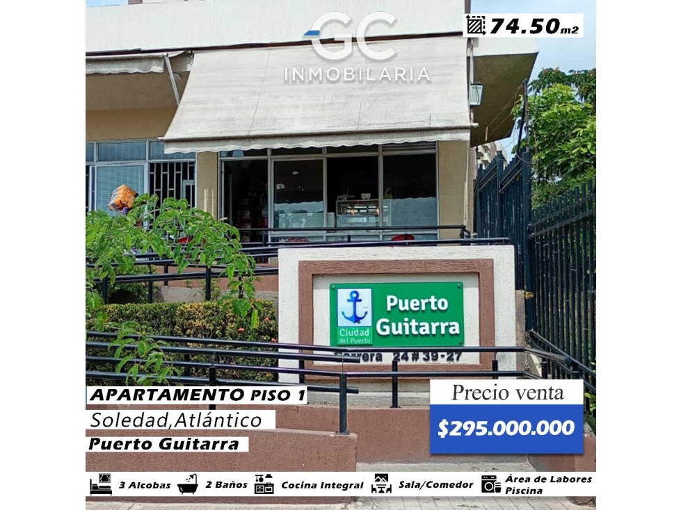 Se vende apartamento piso 1 Puerto guitarra