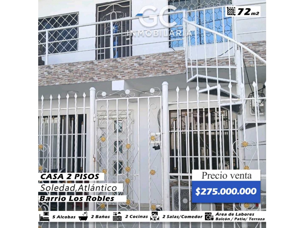 Se vende casa 2 pisos barrio los robles