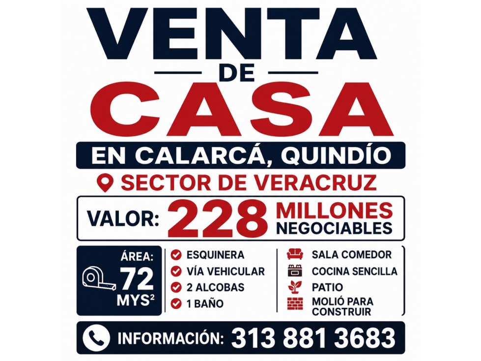 Se vende casa en Calarca Quindio