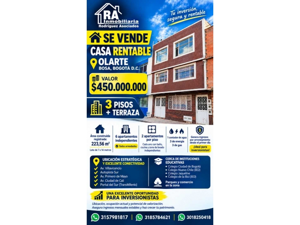 SE VENDE GRAN CASA RENTABLE EN EL OLARTE, BOGOTA - 1