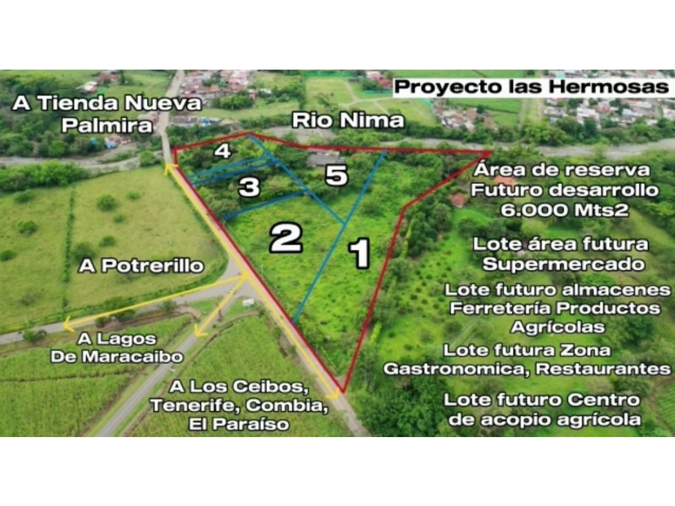 Lote terreno de 30.000 m2 en venta Tienda Nueva Tablones Palmira Valle - 1