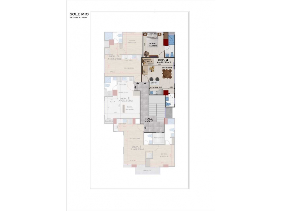 Suite de 42,30 m2 en venta sector Universitario VB - 5