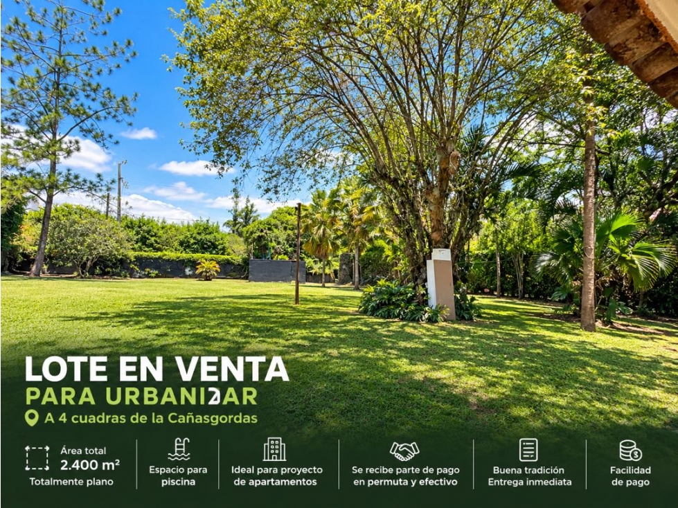 TEREENO EN VENTA CERCA DE CAÑASGORDAS PARA PROYECTO CALI VALLE
