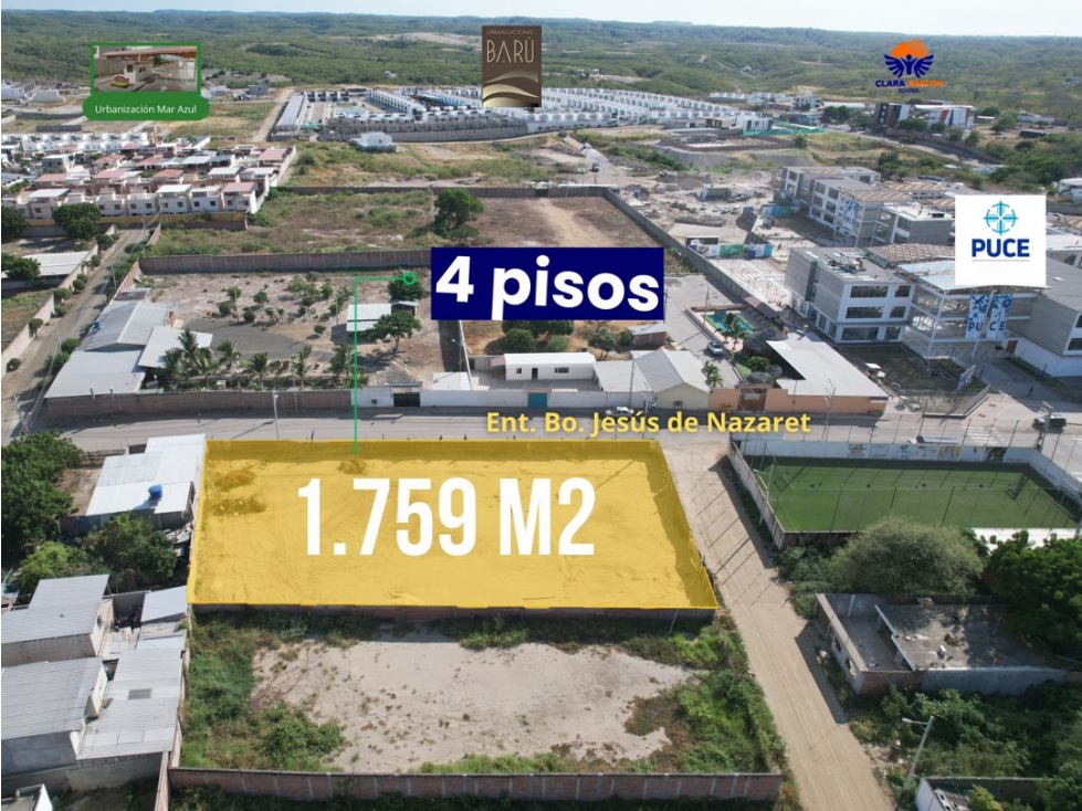 Terreno en Venta Los Gavilanes Manta Cerca PUCE 1.759 m² — foto 4