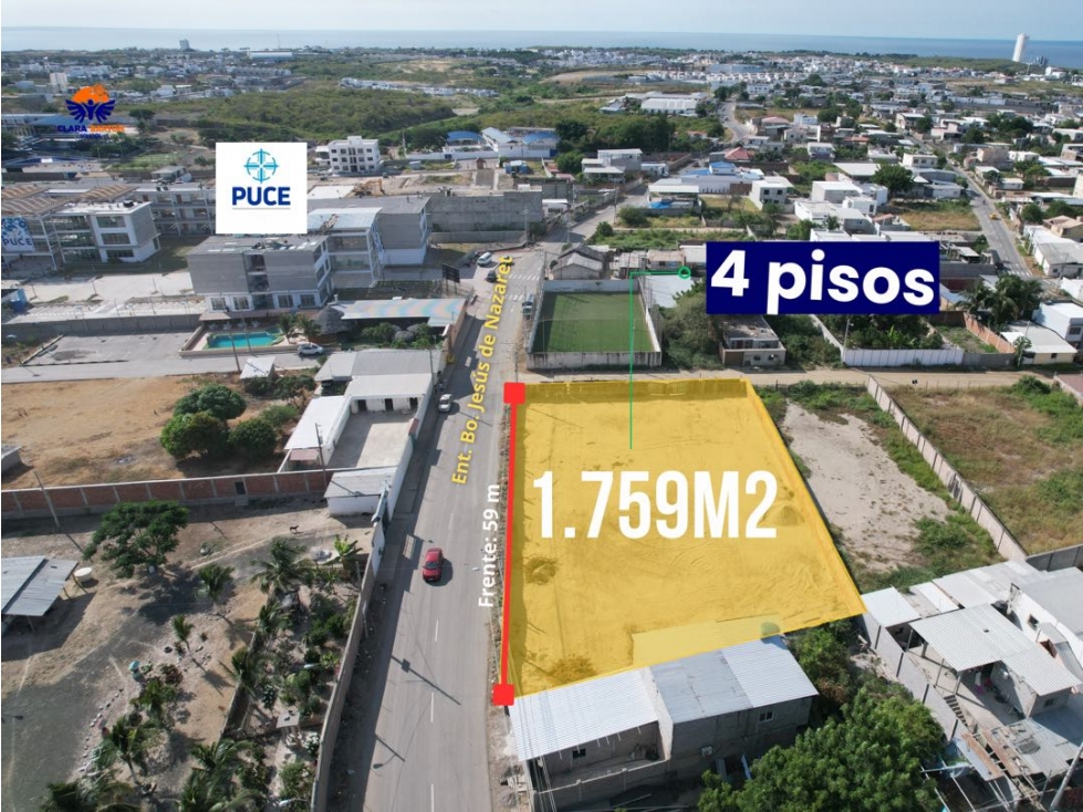 Terreno en Venta Los Gavilanes Manta Cerca PUCE 1.759 m² — foto 2