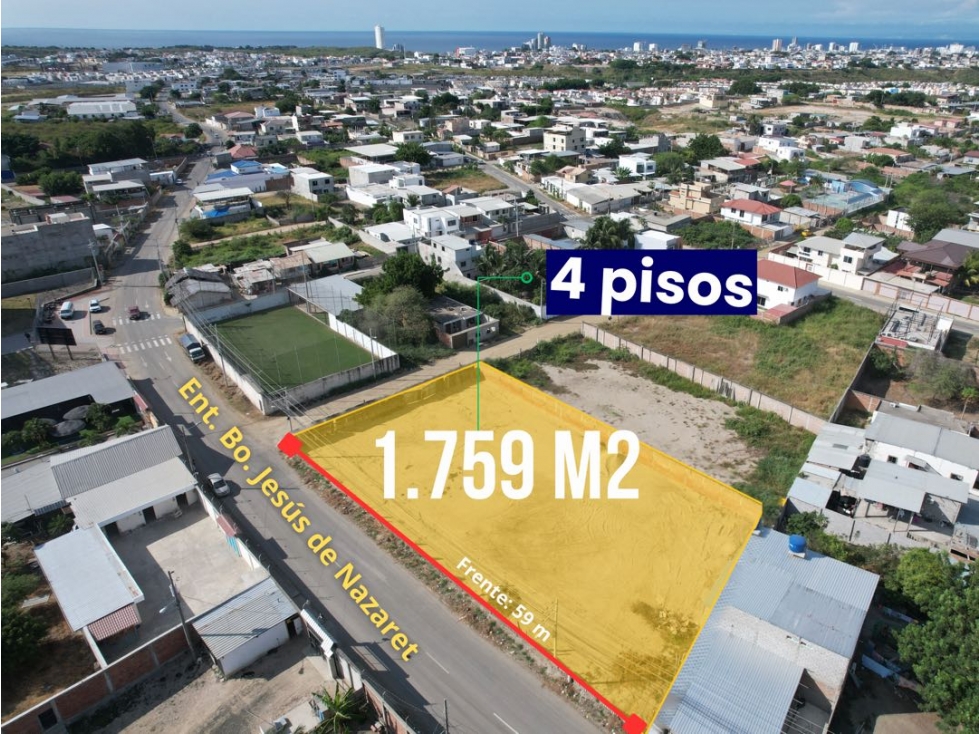 Terreno en Venta Los Gavilanes Manta Cerca PUCE 1.759 m² — foto 3