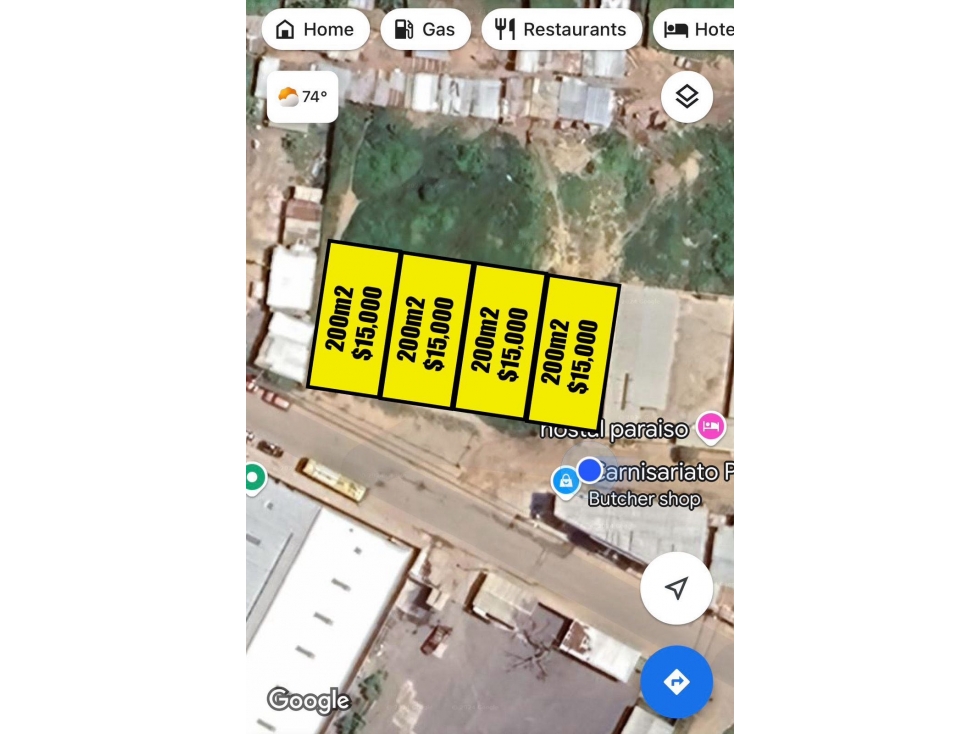 Vende 4 terrenos de 200m2 cada uno $15.000 - 1