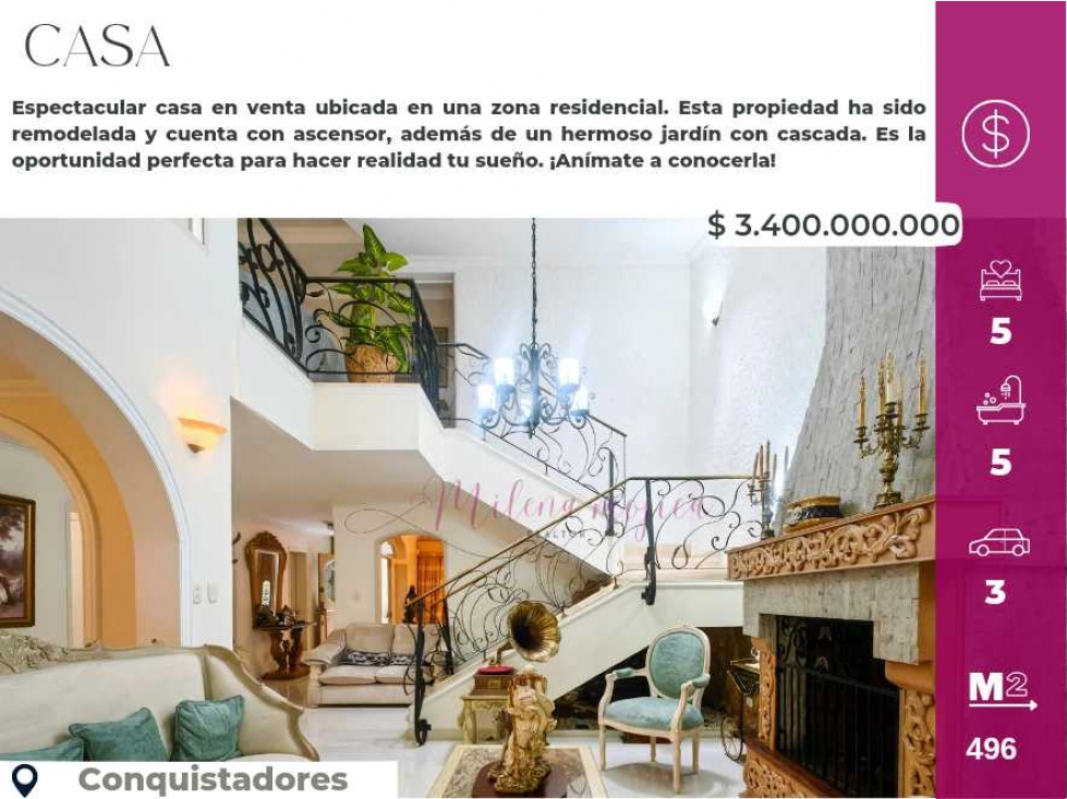 Hermosa Casa, en Venta en Conquistadores,ubicacion estratégica.