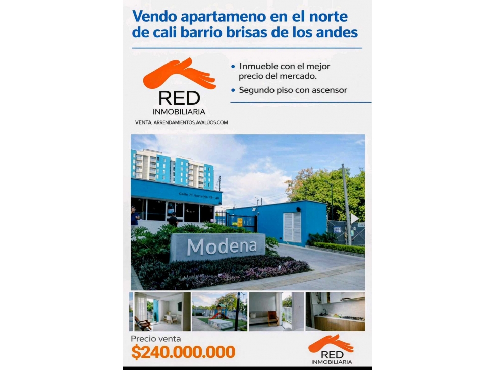 Vendo apartameno en el norte de cali barrio brisas de los andes