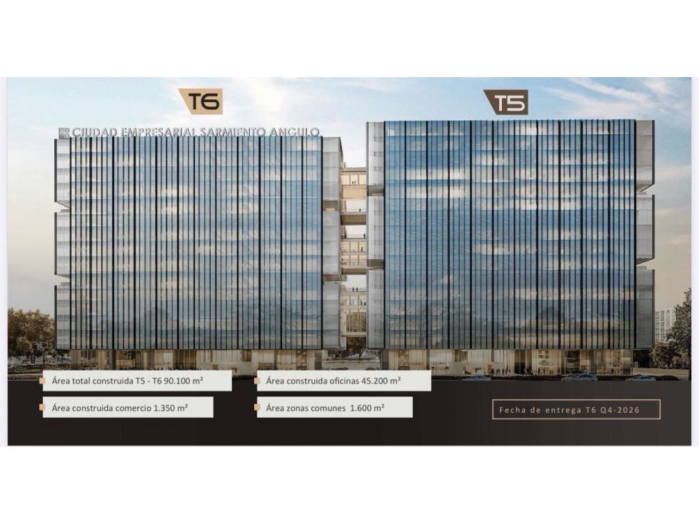 Arriendo oficina Ciudad Salitre +350 m2 + obra gris + Cert LEED — foto 2