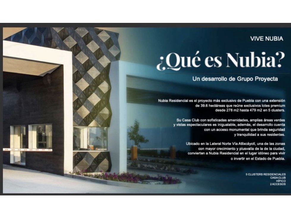 Venta de lote en esquina. NUBIA Residencial. La mejor zona de Puebla - 2