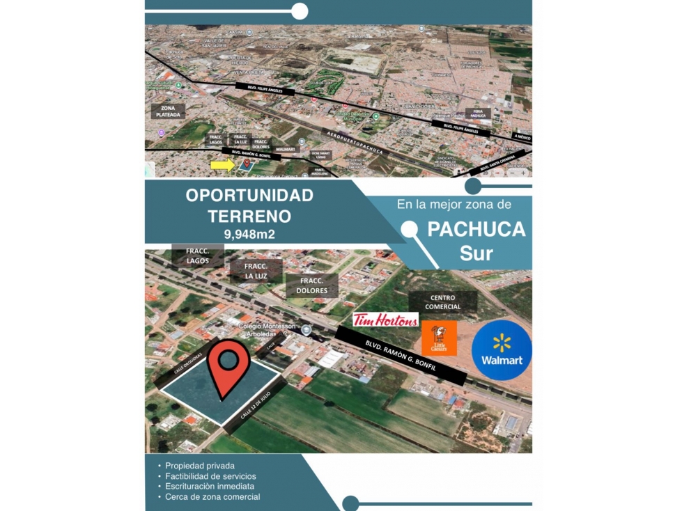 Venta Terreno de 9,948 m² frente a Walmart Zona Plateada