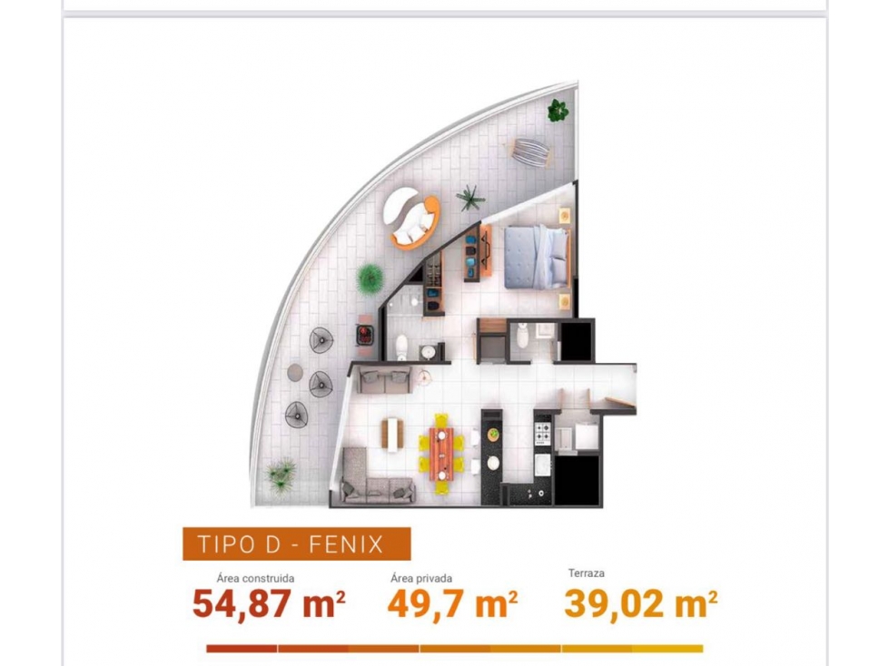 VENTA apartamento 1 ALCOBA con BALCON AMPLIO CASTELO Serena del mar — foto 5