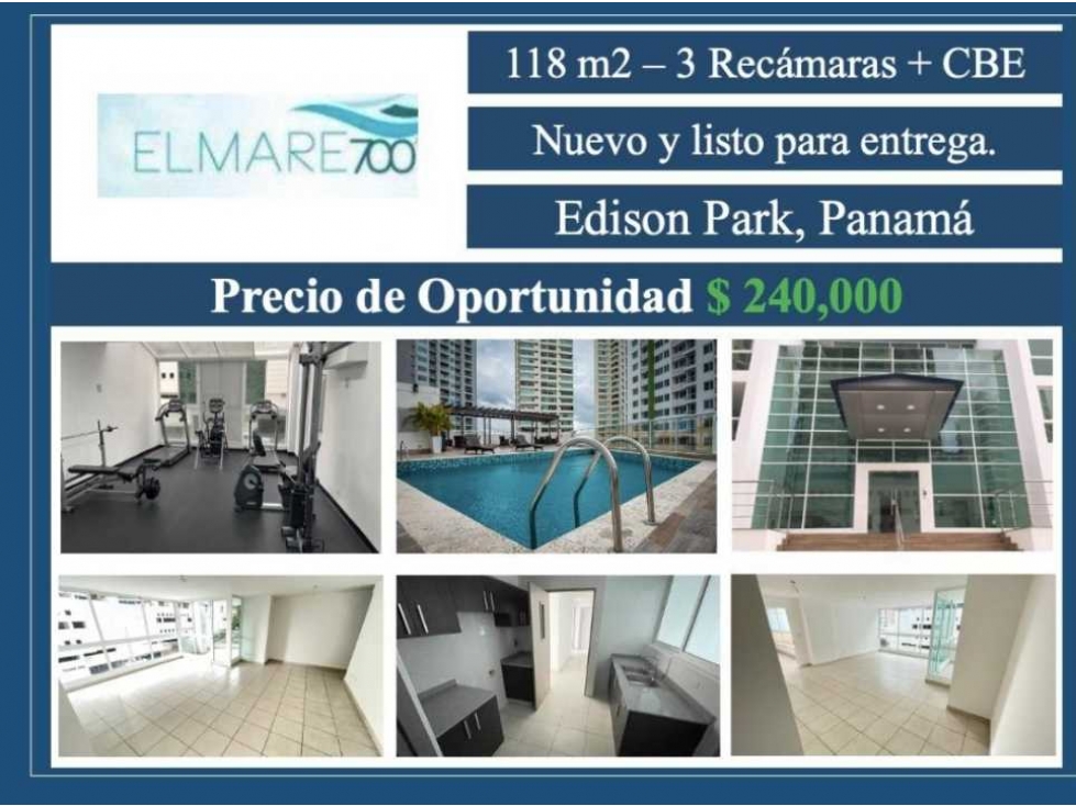VENTA APARTAMENTO A ESTRENAR EN EL MARE 700
