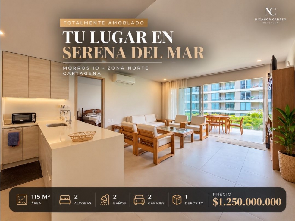 VENTA apartamento AMOBLADO Morros IO Serena del mar Cartagena