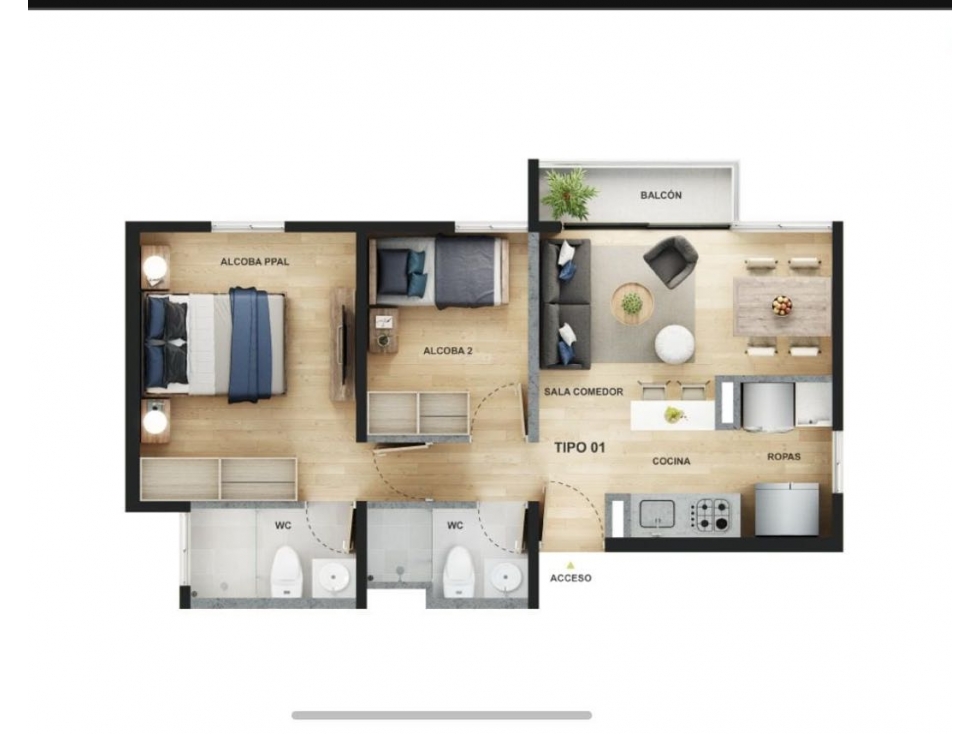Venta Apartamento Caldas Antioquia estrenar 2 habitaciones 2 baños — foto 5
