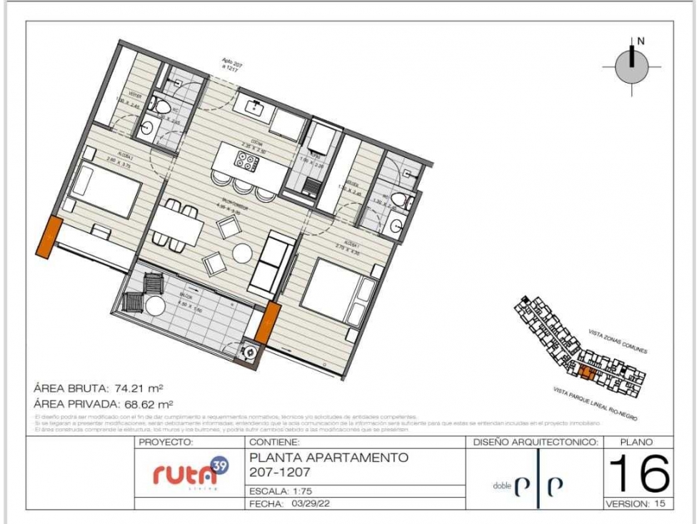 VENTA APARTAMENTO RUTA 39