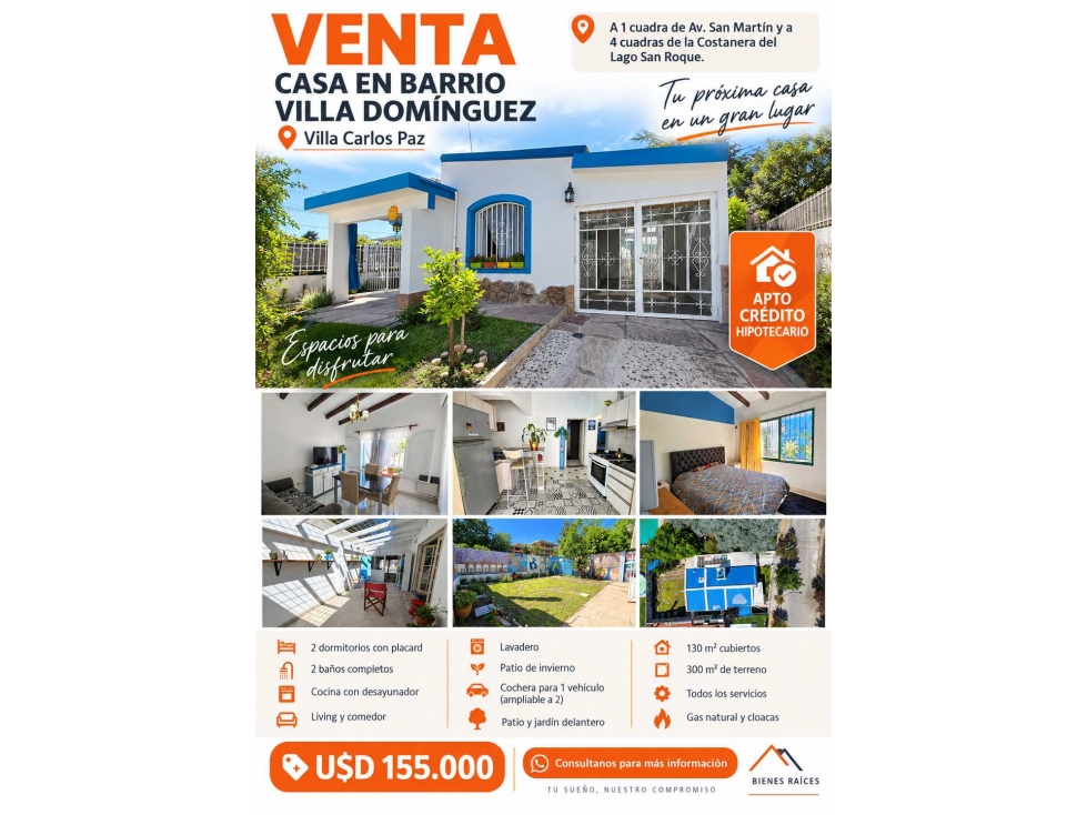 VENTA CASA 3 DORMITORIOS EN BARRIO VILLA DOMÍNGUEZ hermosa
