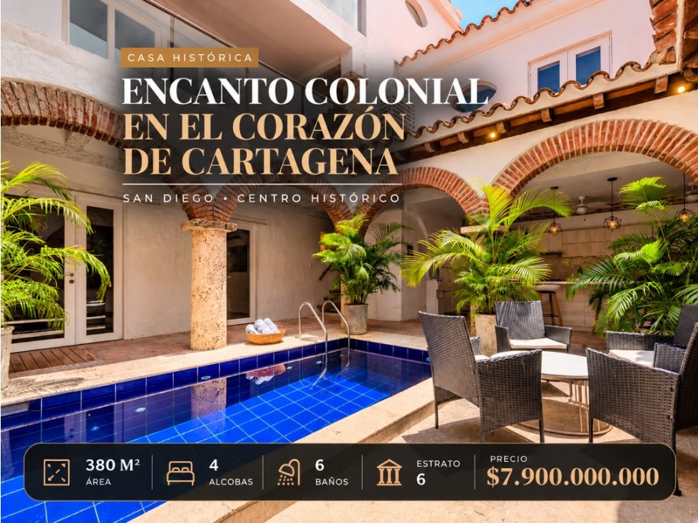 VENTA CASA HISTORICA en SAN DIEGO en CENTRO HISTORICO Cartagena
