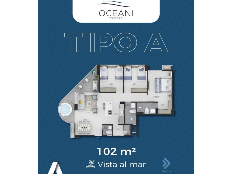 Venta cesión de derechos apartamento Oceani Tower Cartagena — foto 3