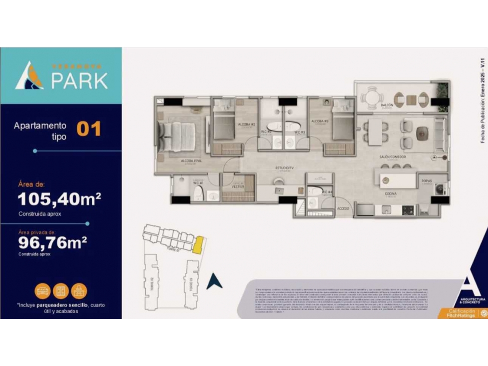VENTA CESIÓN DE DERECHOS APARTAMENTO VERANOVA PARK 1COLTABACO MEDELLIN — foto 4