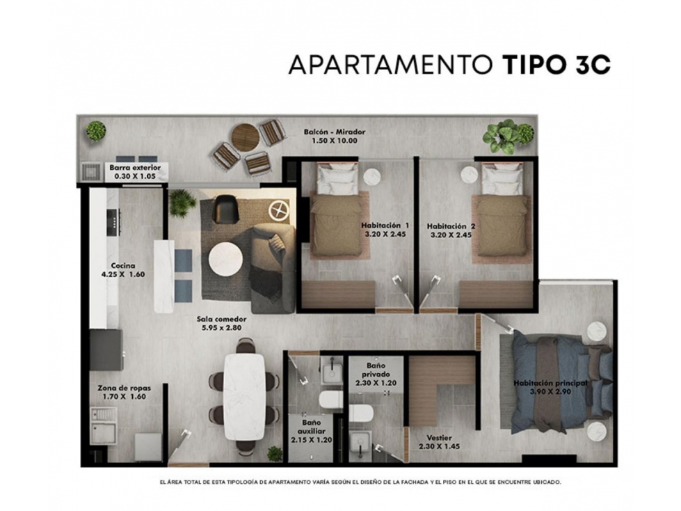 VENTA CESION DE DERECHOS APARTAMENTO EN CORMORAN AV SUR PEREIRA — foto 3