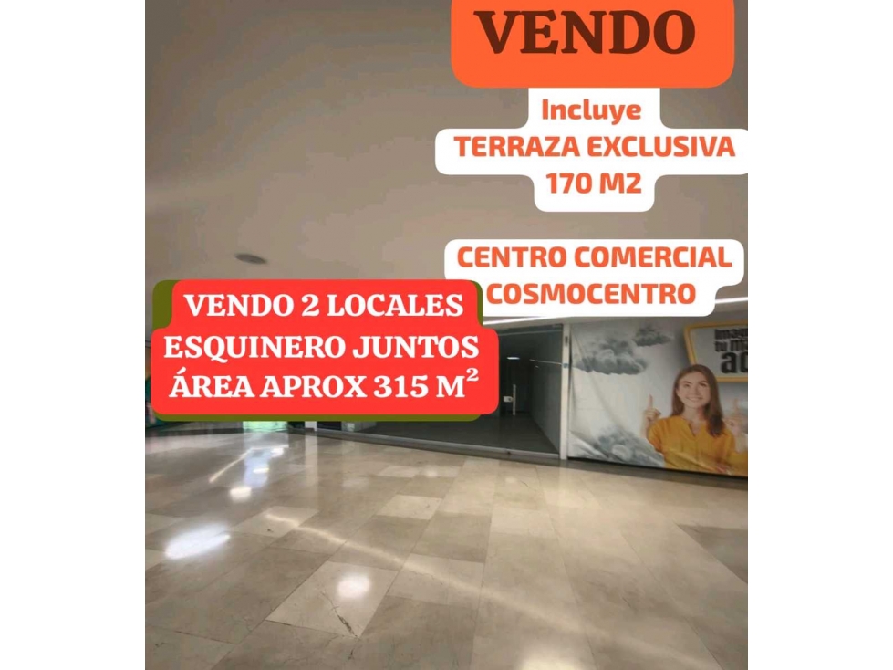 VENTA COSMOCENTRO LOCALES GRANDE 144M² MÁS TERRAZA EXCLUSIVA 170M