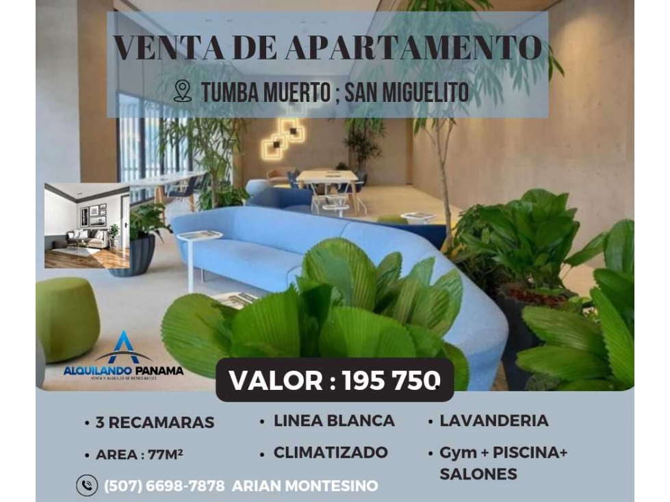 VENTA DE APARTAMENTO EN AV RICARDO J ALFARO