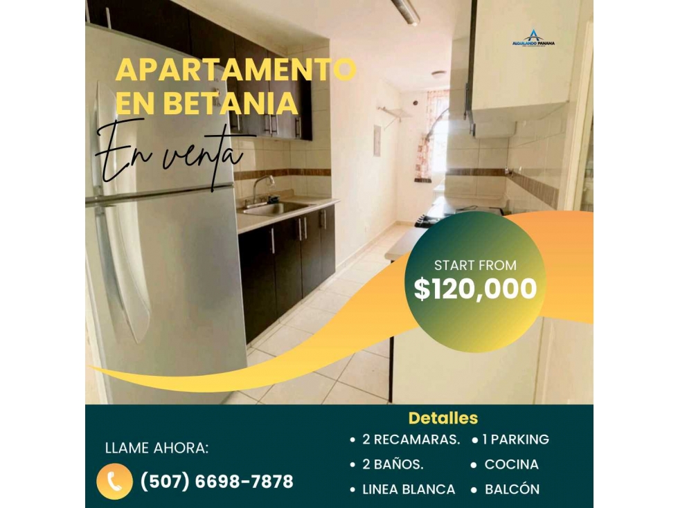 VENTA DE APARTAMENTO EN BETANIA