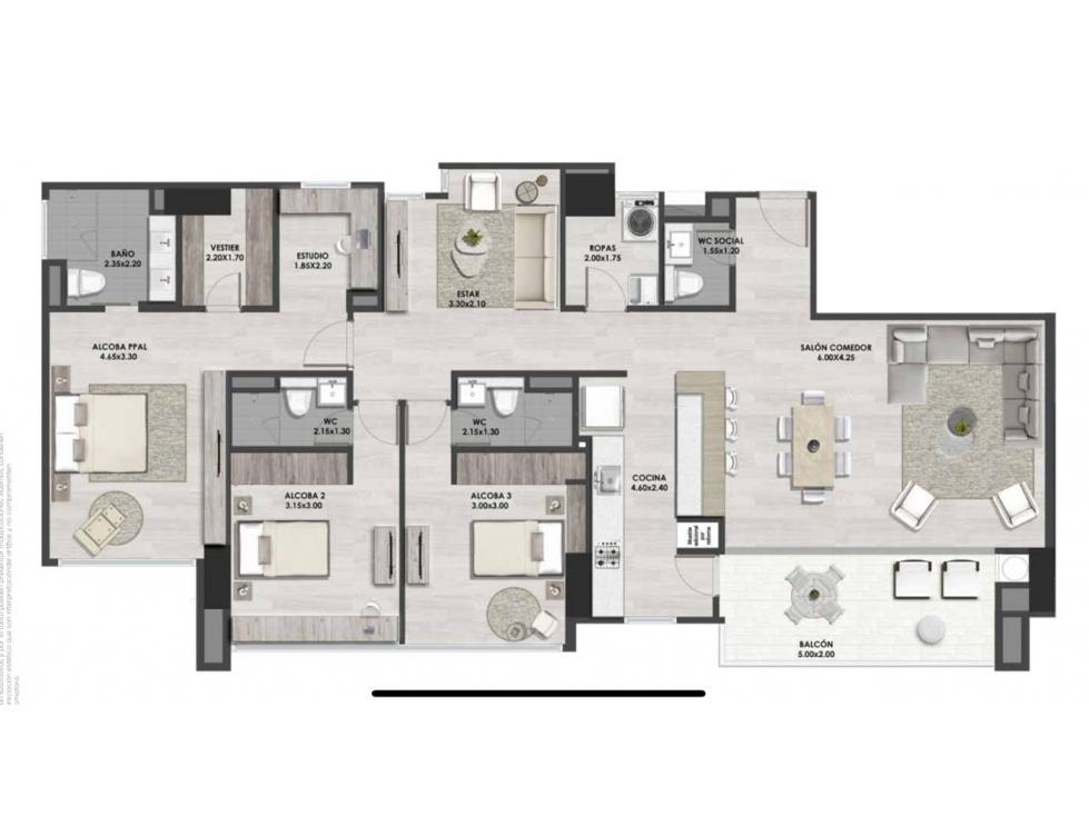 VENTA DE APARTAMENTO EN EL POBLADO PARA ESTRENAR PISO ALTO CON VISTA — foto 5