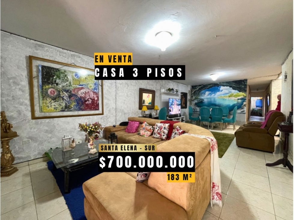 VENTA DE CASA 3 PISOS SANTA ELENA - CR - CW9958291