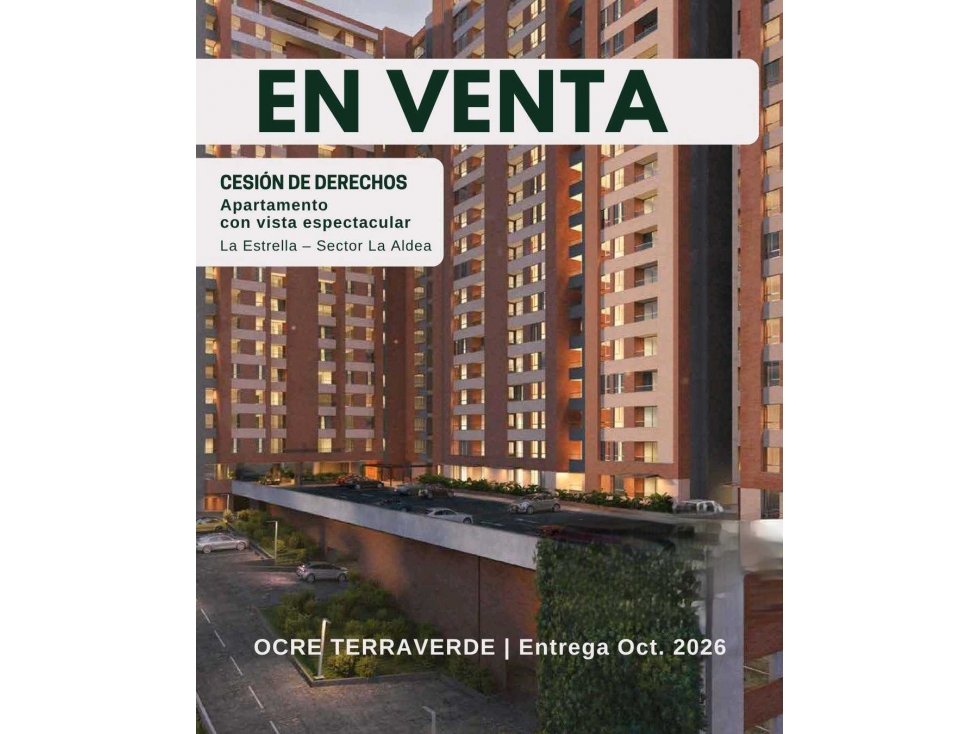 VENTA DE CESIÓN DE DERECHOS DE APARTAMENTO EN LA ESTRELLA.