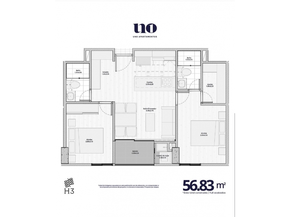 Venta de Cesión de Derechos en UNO Apartamentos$32 Millones mas barato — foto 5