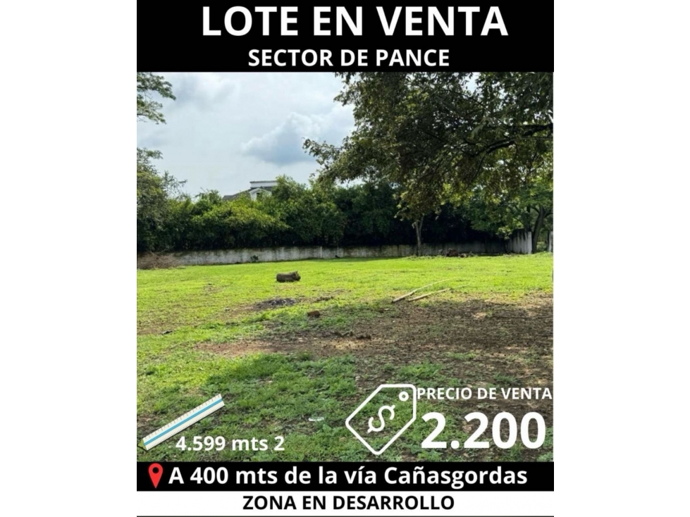 VENTA DE LOTE EN PANCE, SUR DE CALI 542.