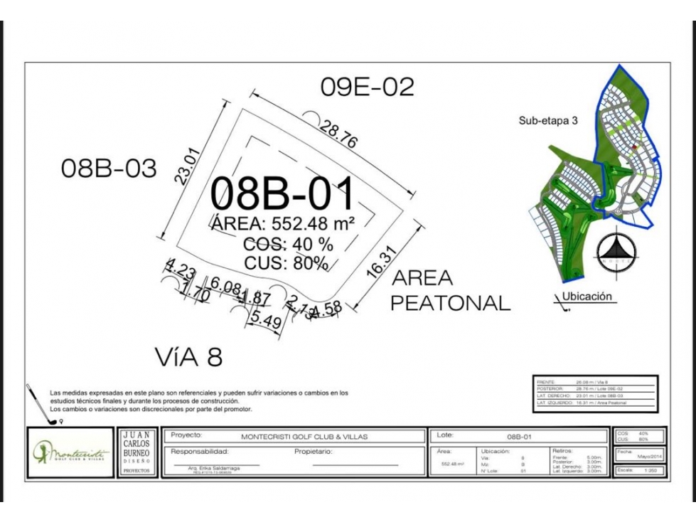 Lote pendiente negativa esquinero en venta Montecristi Golf-Manabi. - 3