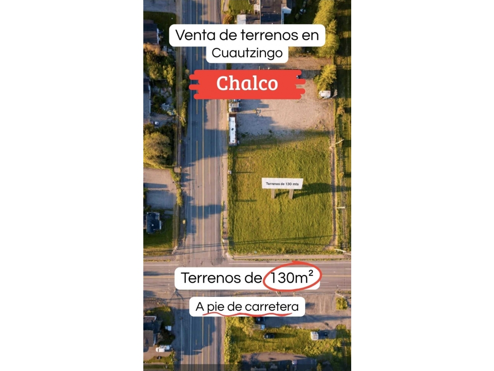 VENTA DE TERRENOS EN CHALCO EN PAGOS CARRETERA A CUAUTZINGO - 1