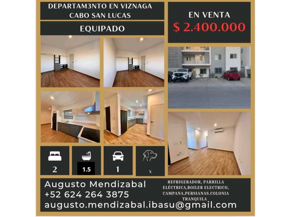 Venta departamento en.colonia Viznaga, Cabo San.Lucas - 1
