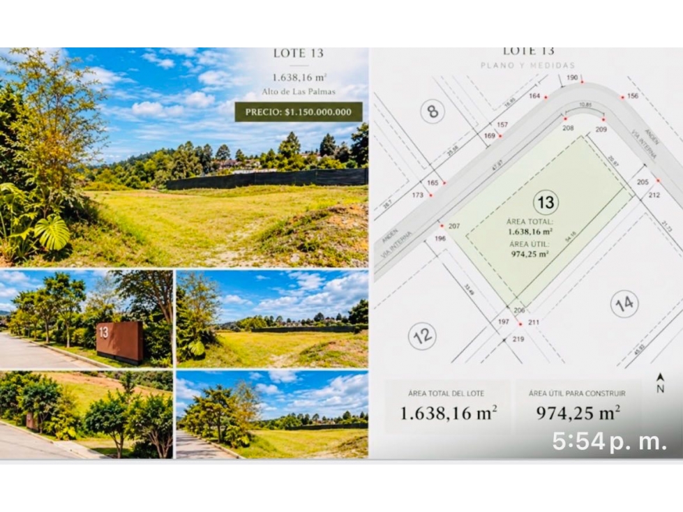 Lote en Venta el Alto de Palmas
