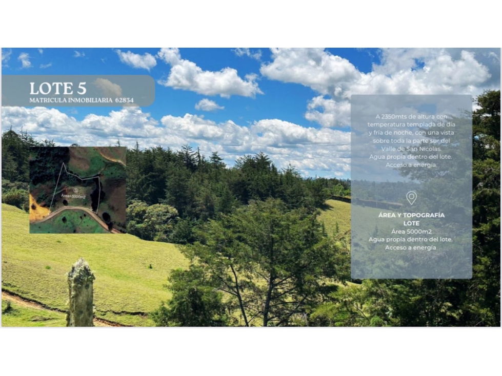 Venta lote en Rionegro de 5.000 m² con agua propia y vista - 1