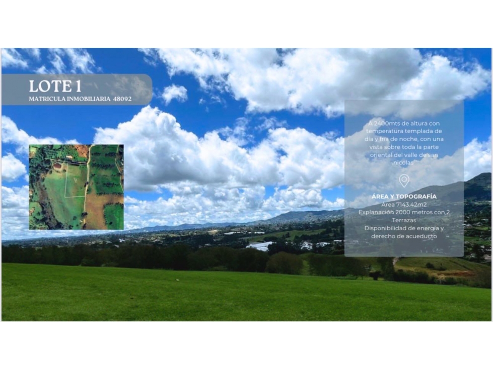 Venta lote en rionegro de 7143 m2 con vista al valle de San Nicolas - 1