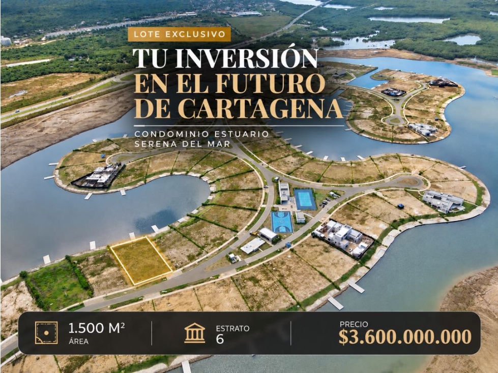 Venta lote EXCLUSIVO de 1.500 m2 Condominio Estuario | Serena del Mar