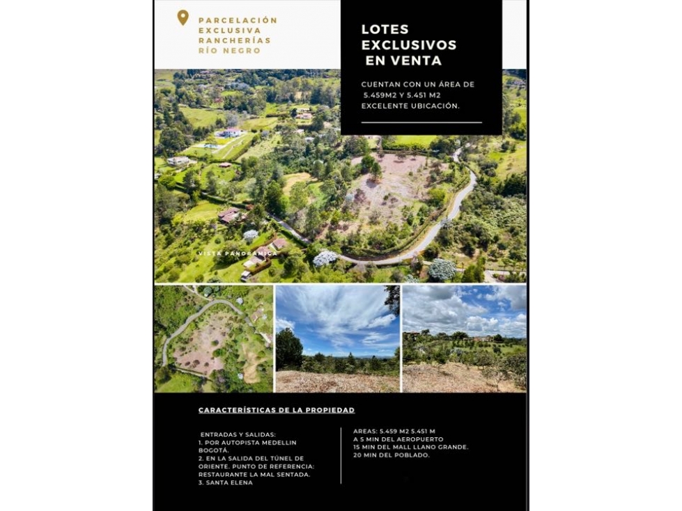 VENTA LOTE RANCHERIAS RÍONEGRO