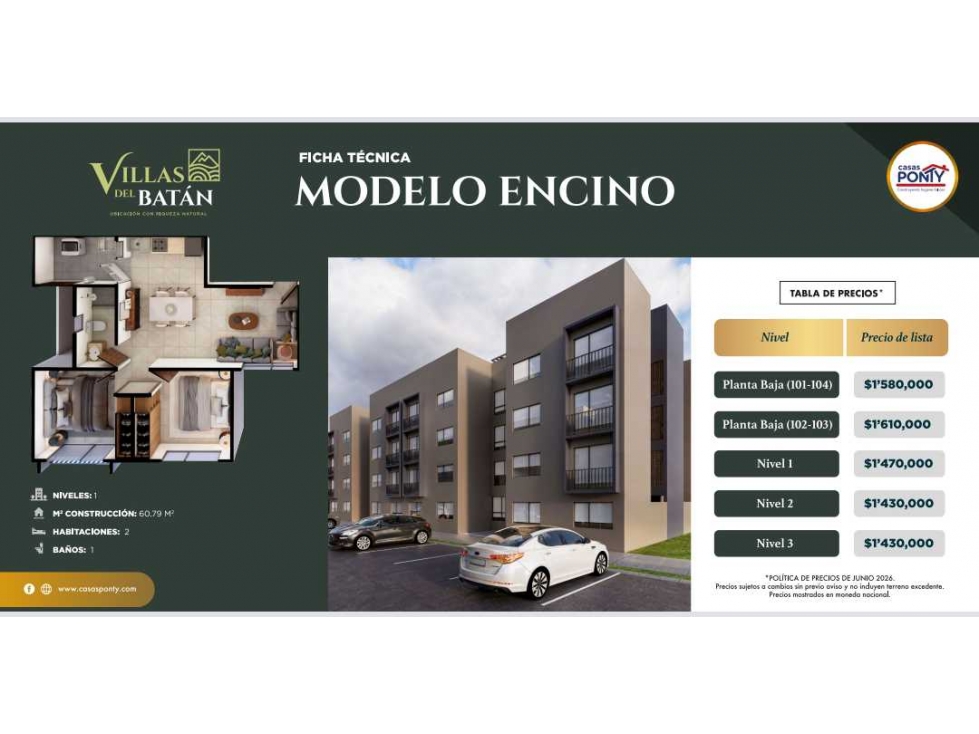 VILLAS DEL BATAN desde $1"430.000, 2 Rec. 1 Bano. Preventa - 1