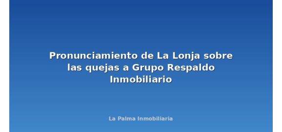 pronunciamiento de la lonja sobre las quejas a grupo respaldo inmobiliario