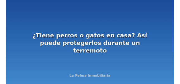 tiene perros o gatos en casa asi puede protegerlos durante un terremoto