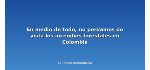 en medio de todo no perdamos de vista los incendios forestales en colombia