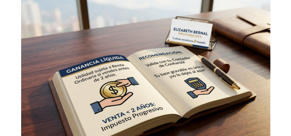 que es la renta liquida por venta de inmuebles y que pasa si vendes antes de dos anos